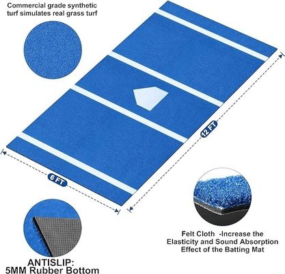 บาสบอลหญ้าสังเคราะห์ สีแดง แบตเมท 12' X 6' สําหรับบ้าน แบตเมทฝึก